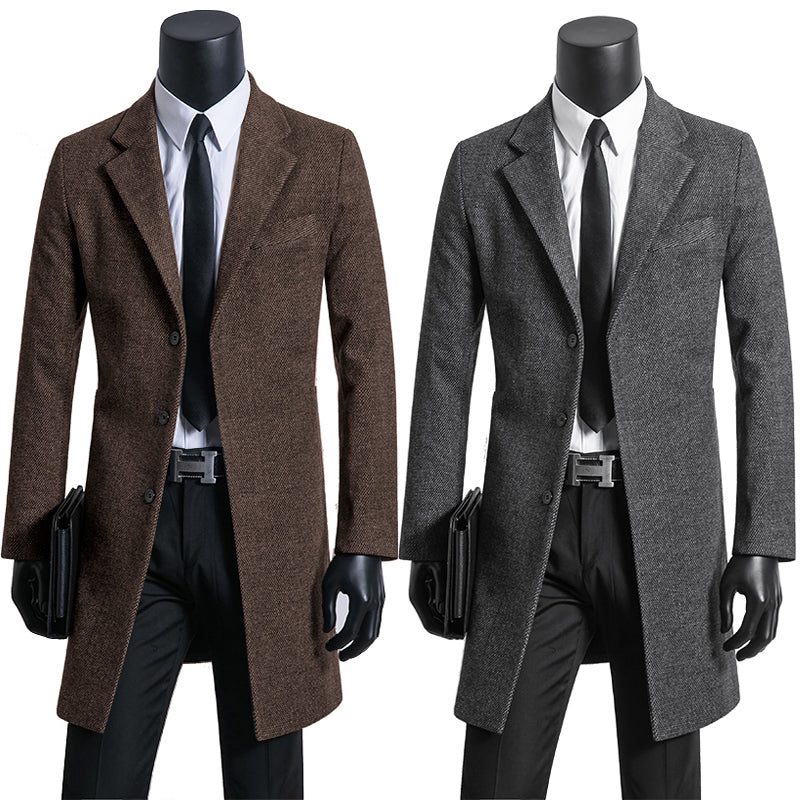 Men's Woolen Trench Coat