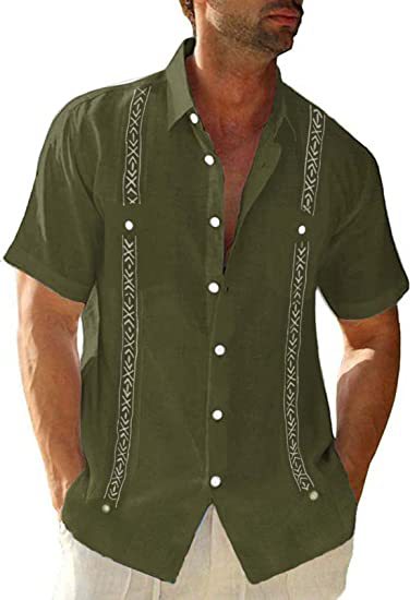 Men's Casual Guayabera Cuban Shirt