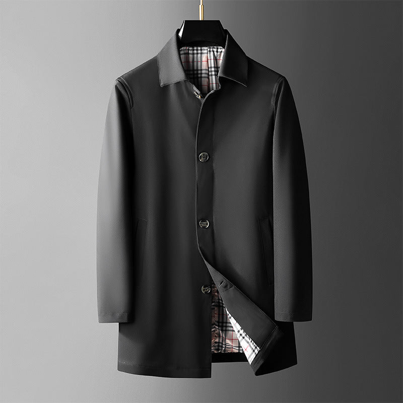 Men's Mid-length Casual Loose Trench Coat