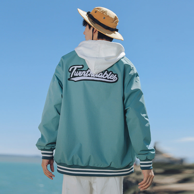 Embroidered Baseball Jacket Men's