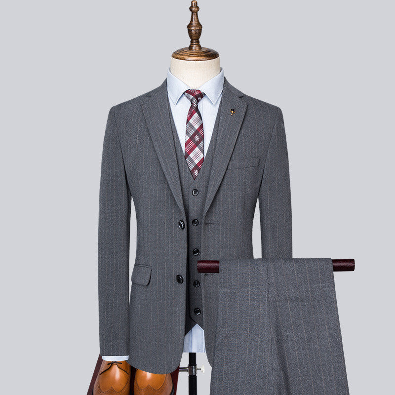 three-piece professional slim suit for men