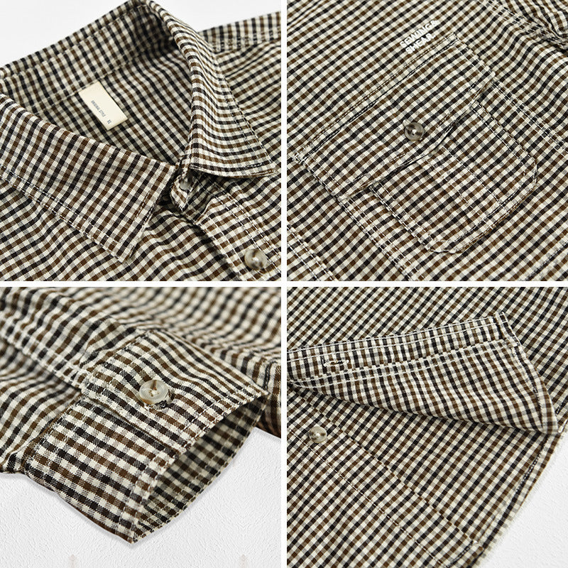 Spring Summer New Casual Plaid Shirt For Men
