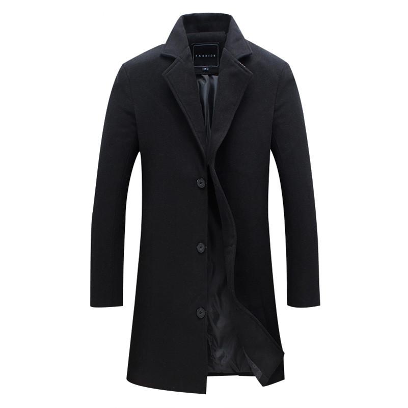 Wool & Blend slim fit trench coat