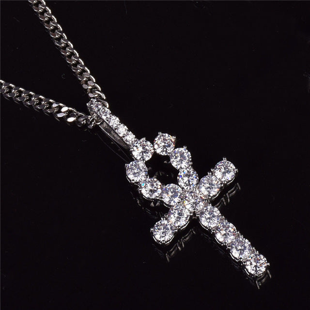 Diamond cross pendant necklace