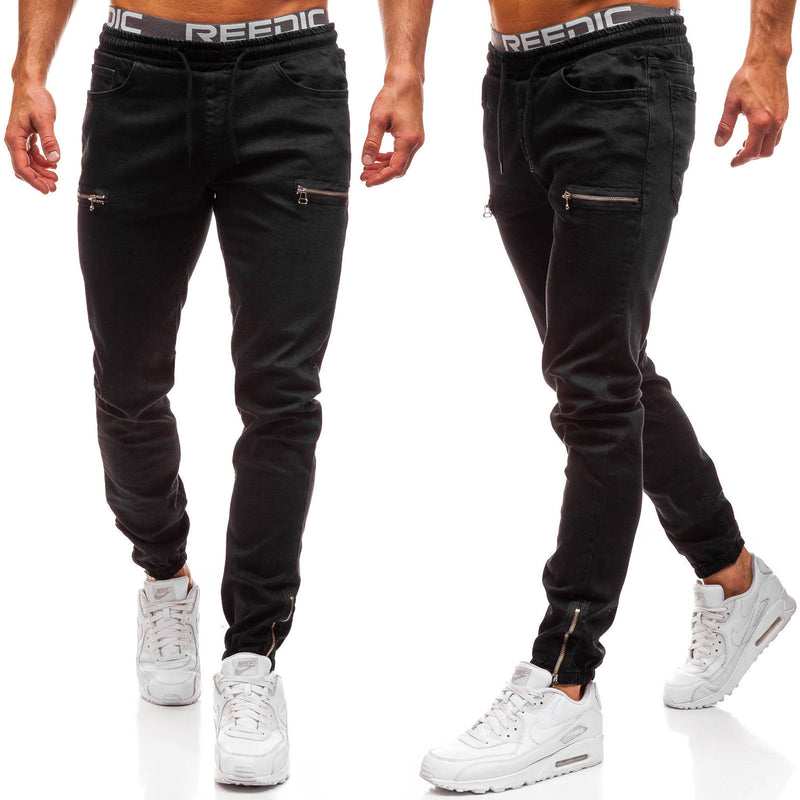 European and American men's denim sports jeans