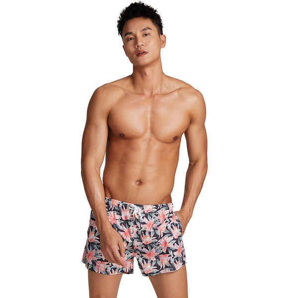 Pantalones de playa para hombre con estampado de piel de melocotón Lily