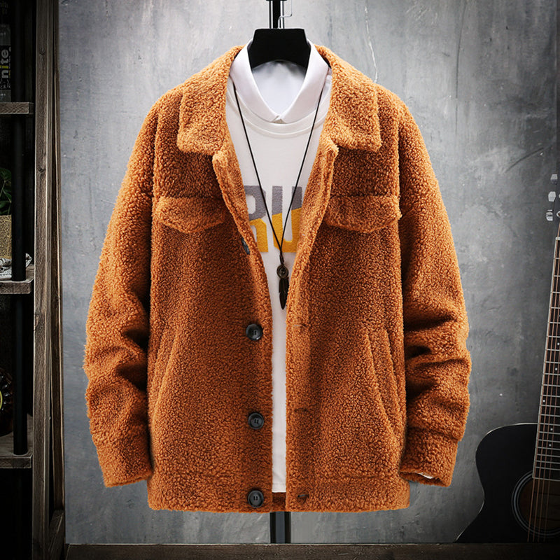 Lamb Plush Men's Jacket Spring And Autumn Men's Coat