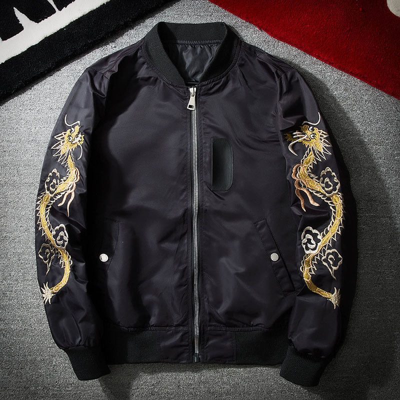 Embroidered Baseball Jacket Men