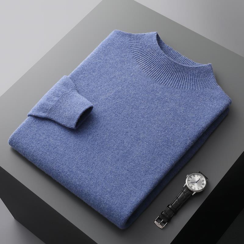 Half-collar Wool Sweater Men