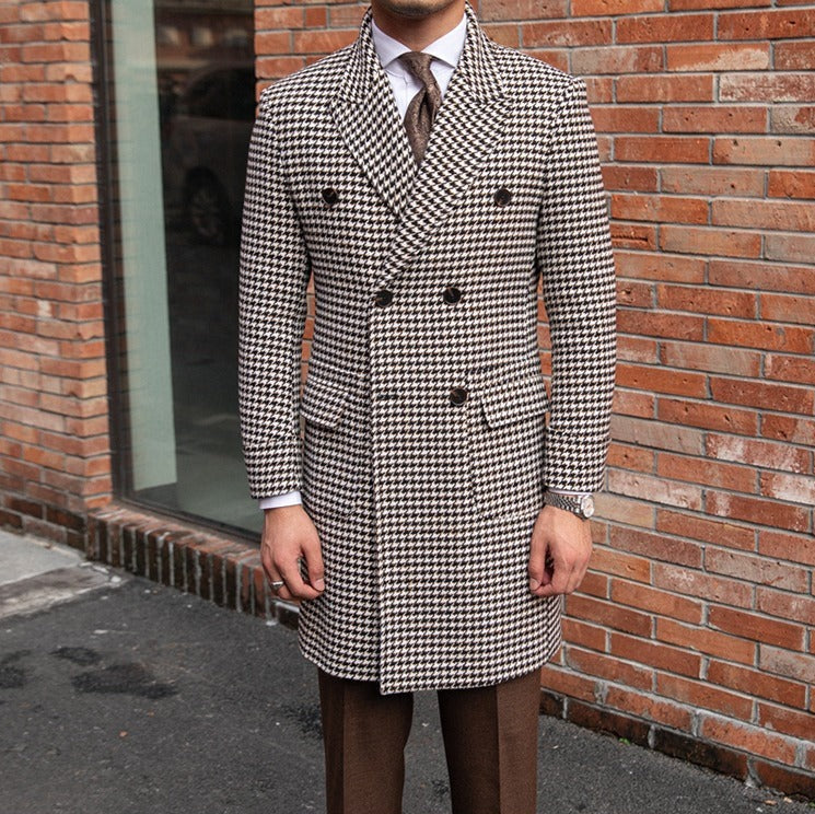 Holmes Vintage Houndstooth Double Breasted Coat