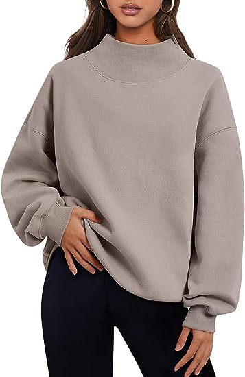 Pullover Solid Color Loose sweater tops