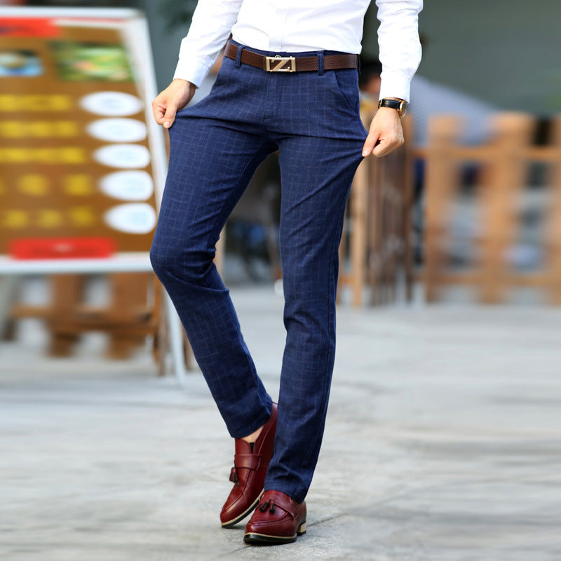 Straight Slim Business Stretch Pants Men