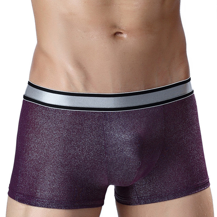 Men's Hot Silver Ice Silk Boxer Briefs