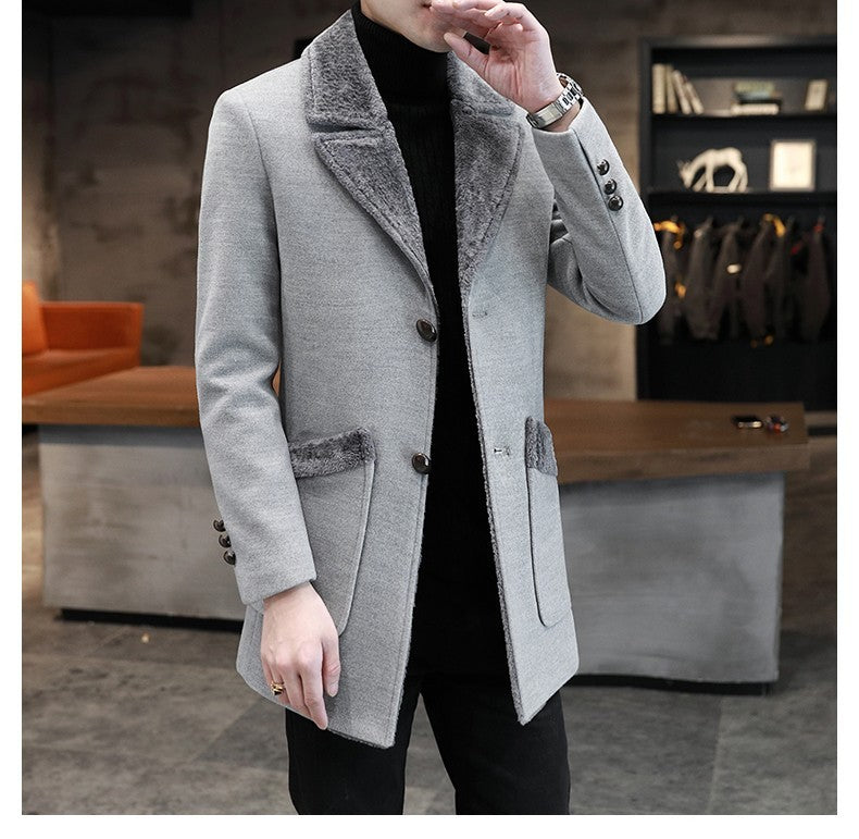 Fur And Leather Overcoat for men