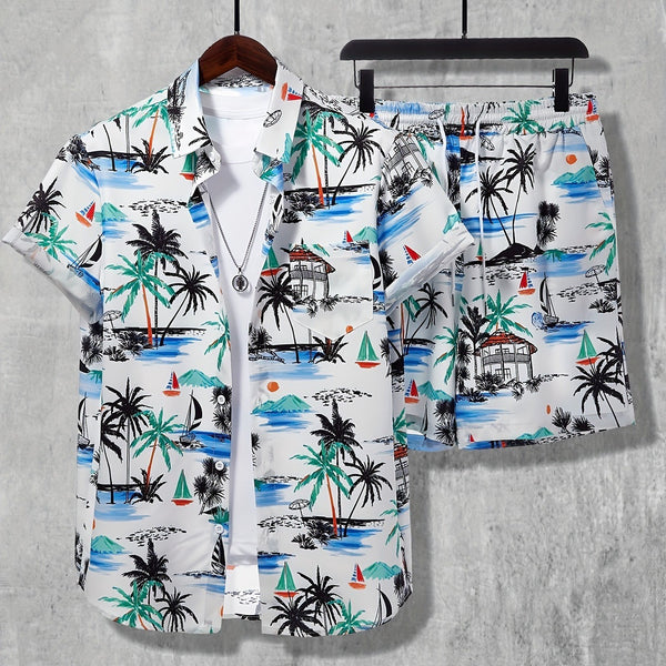 Shorts and shirt Suit 3D Printed summer set Men