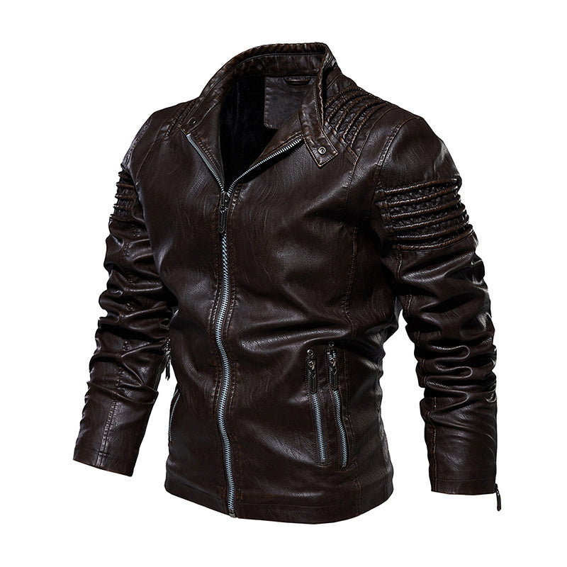 Winter And Autumn Motorcycle PU Warm Fashion Coat