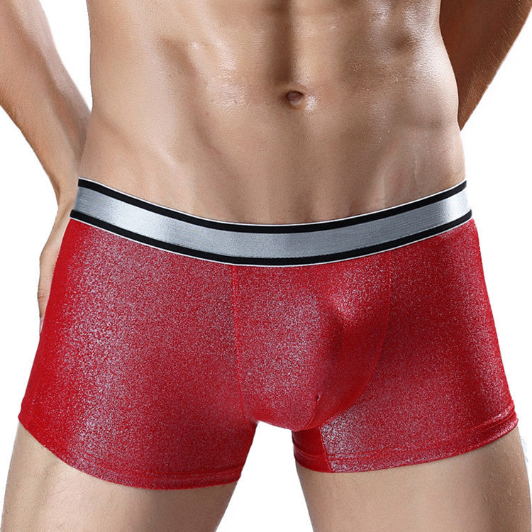 Men's Hot Silver Ice Silk Boxer Briefs