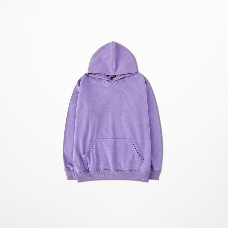 Solid Color Loose Shoulder Hoodie