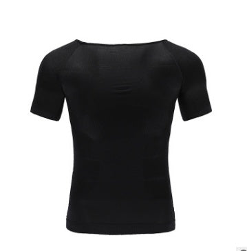 Male Chest Compression T-shirt Fitness Hero Belly Buster Slimming t-shirt