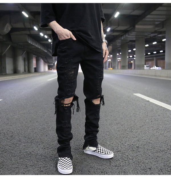 Men's Distressed Knee jeans