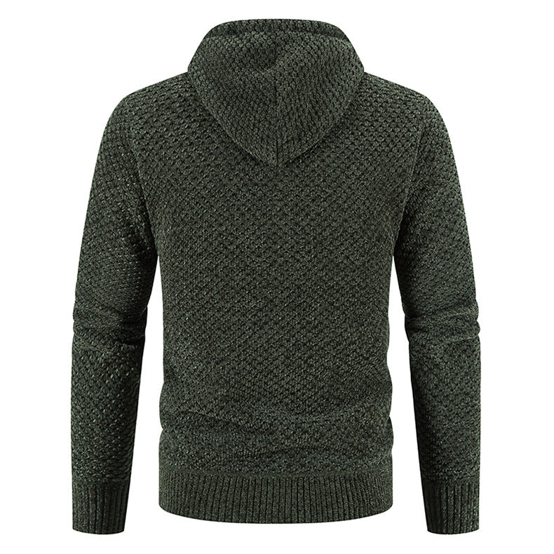 Maglione con cappuccio da uomo in peluche grande