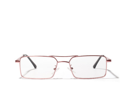 double beam small box metal light red sunglasses