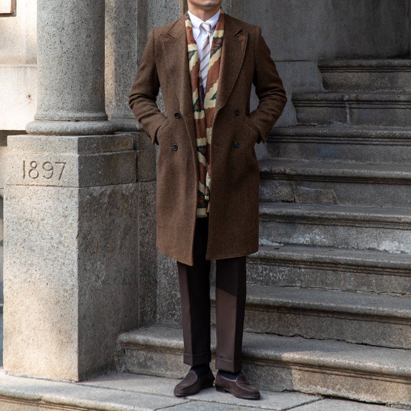 Men's Vintage Wool Brown trench coat