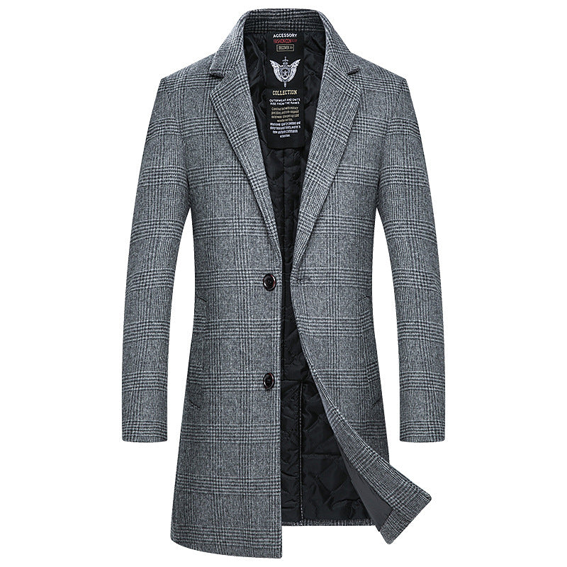 Heavy woolen overcoat men