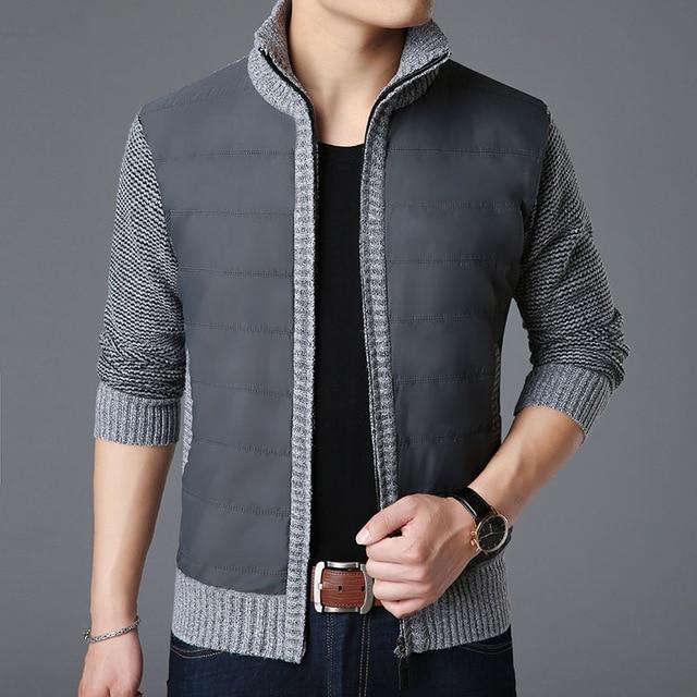 Men's zip knit cardigan jacket