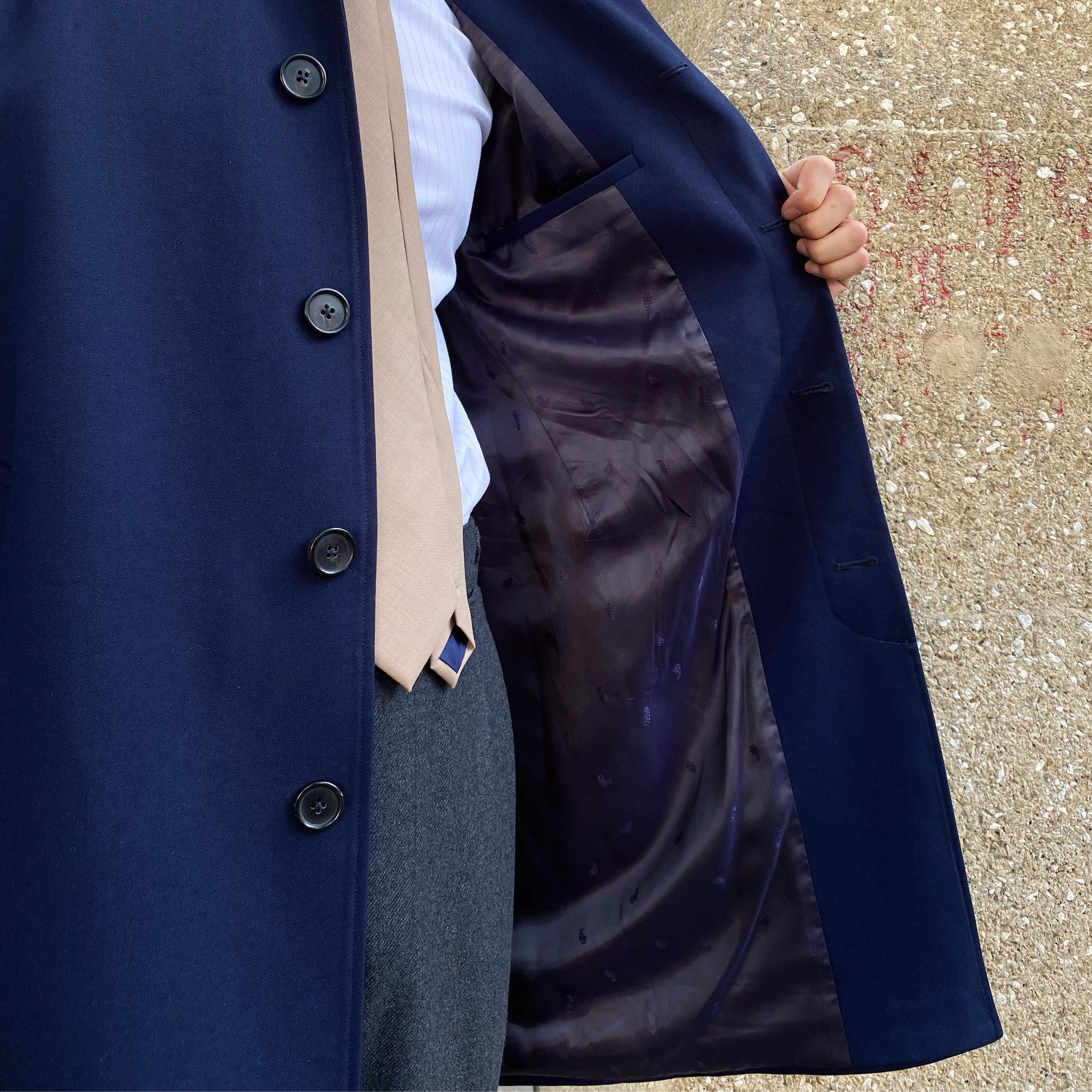 Roma Belted Wool Blend Trench Coat