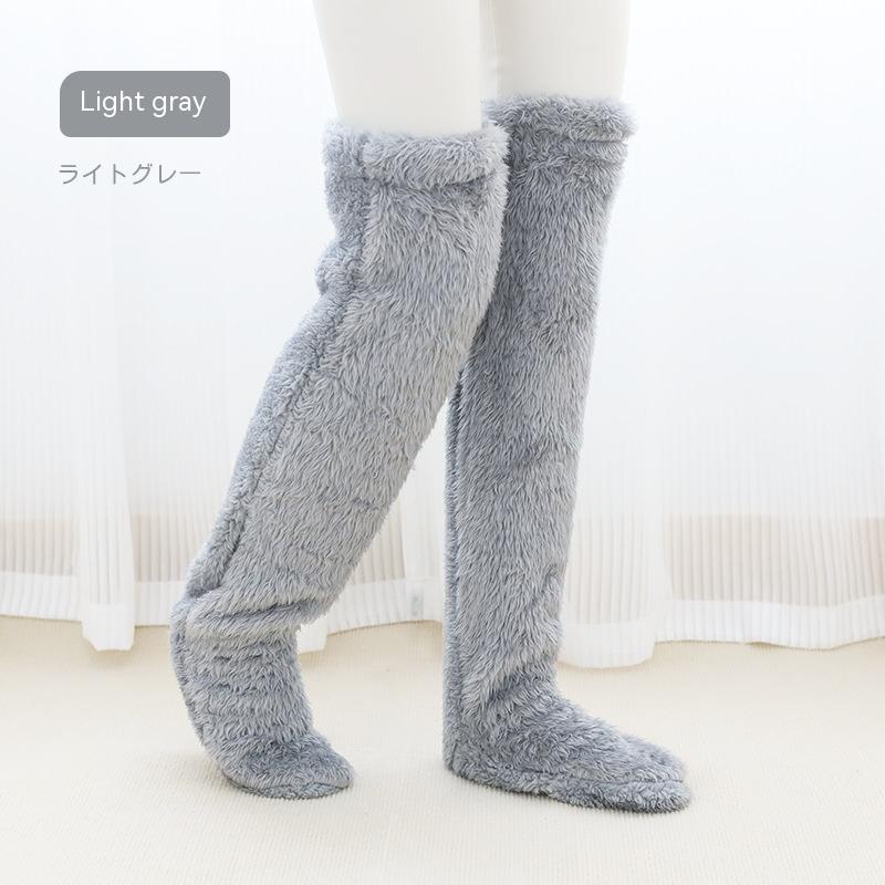 Over Knee High Fuzzy Long Socks Winter Warm Cold Leg Knee Joint Cold-proof Stockings