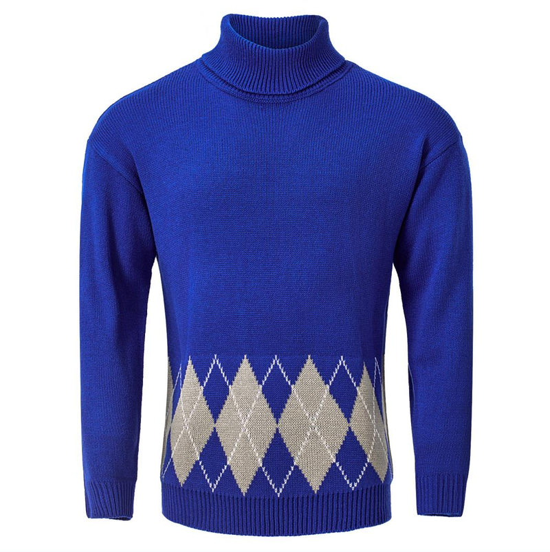 Men's Vintage Argyle Turtlenecks Sweater