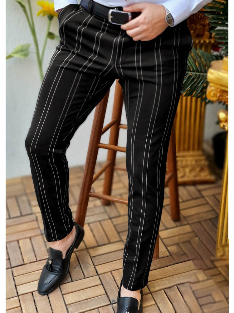 Men's Casual Striped Trousers