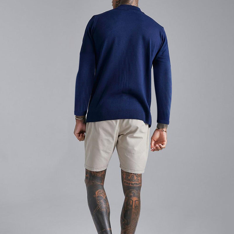 Maglione in maglia jacquard slim fit per uomo