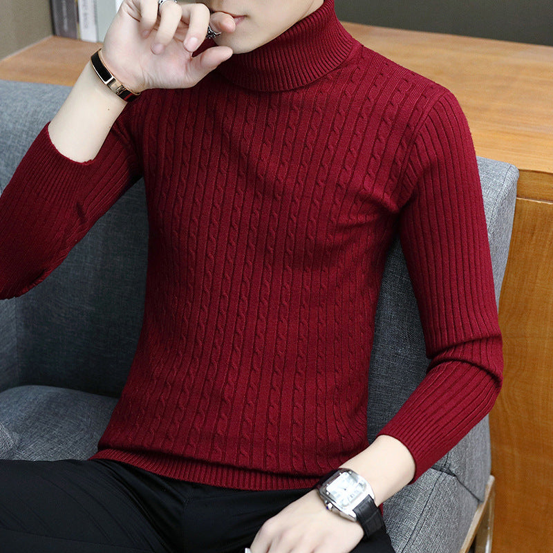 Slim-fit Sweater Men High Neck Bottoming Sweater