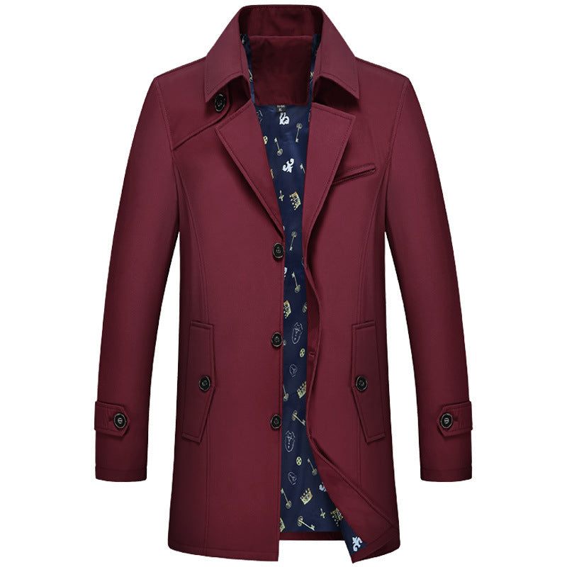 Handsome Men's Coat Business Casual trench coat