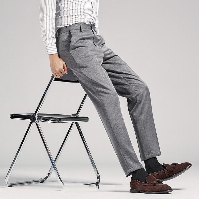 Pantalones de traje para hombre Pantalones de negocios rectos que no planchan