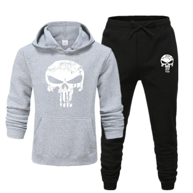 Tracksuit Men Skull Brand Autumn Winter Hooded