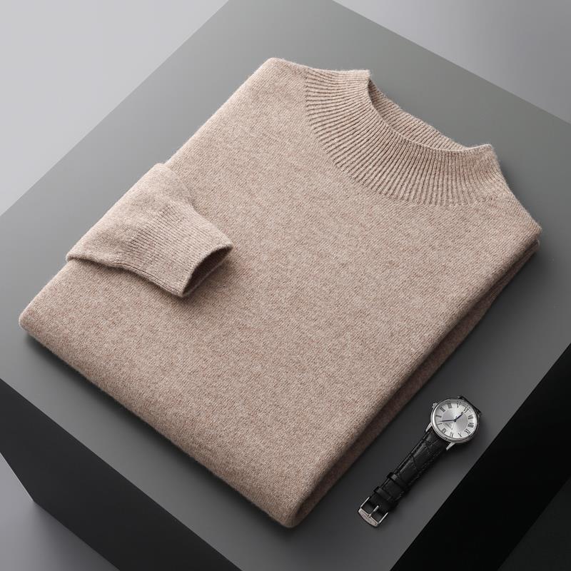 Half-collar Wool Sweater Men