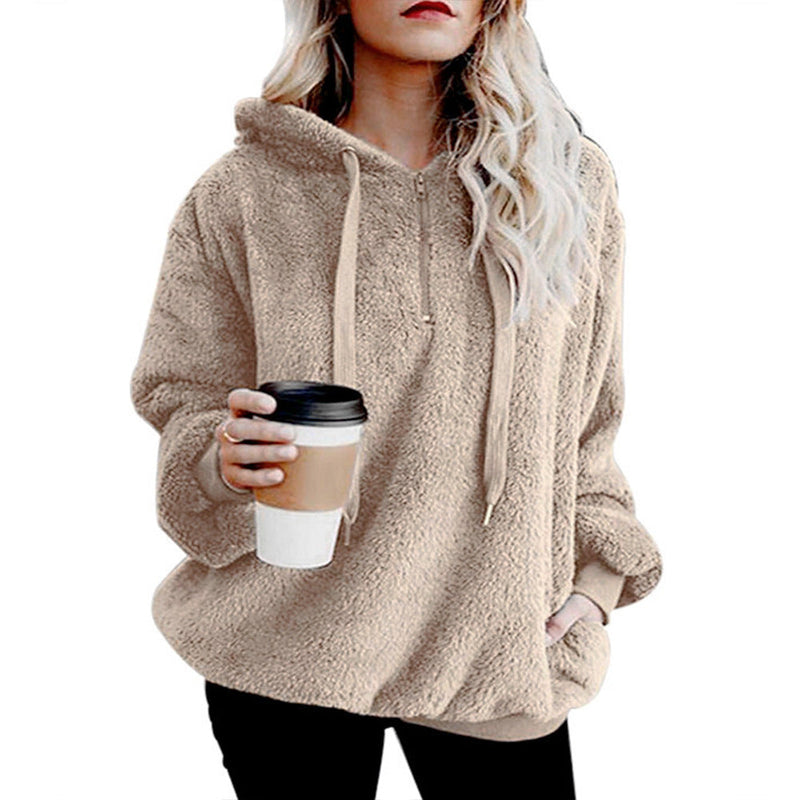 Women's Hooded Plush Sweater