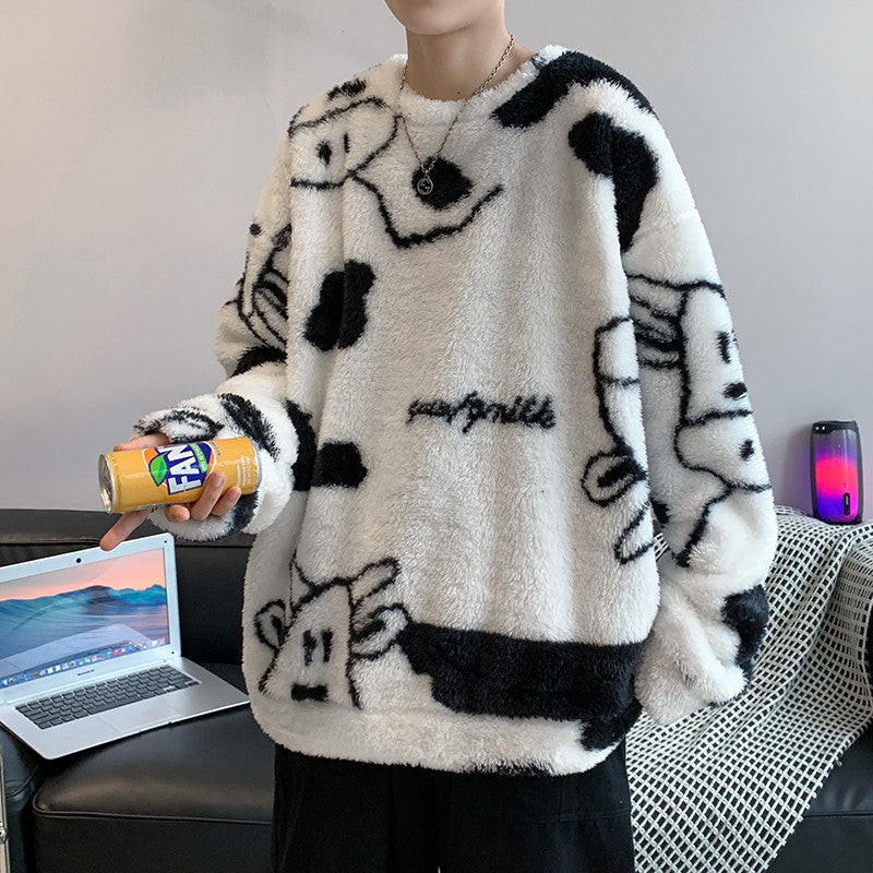 Plush Sweater Men's Loose Lamb Fleece Jacket