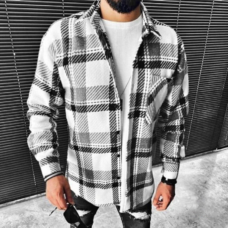 Plaid Pocket Long Sleeve Shirt