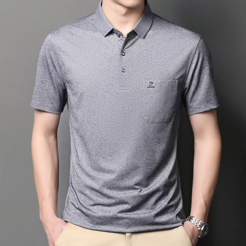 Short-sleeved Solid Color Polo T-shirt