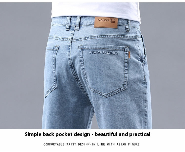 Men's Slim Fit Cropped Casual Light-colored Jeans