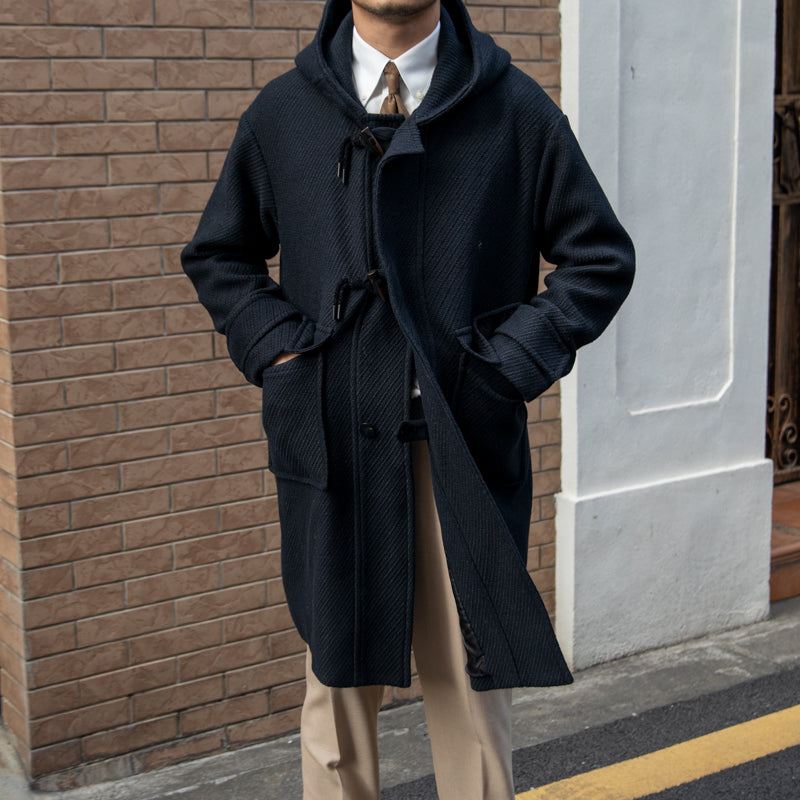 Wool Hooded warm trench Coat for men