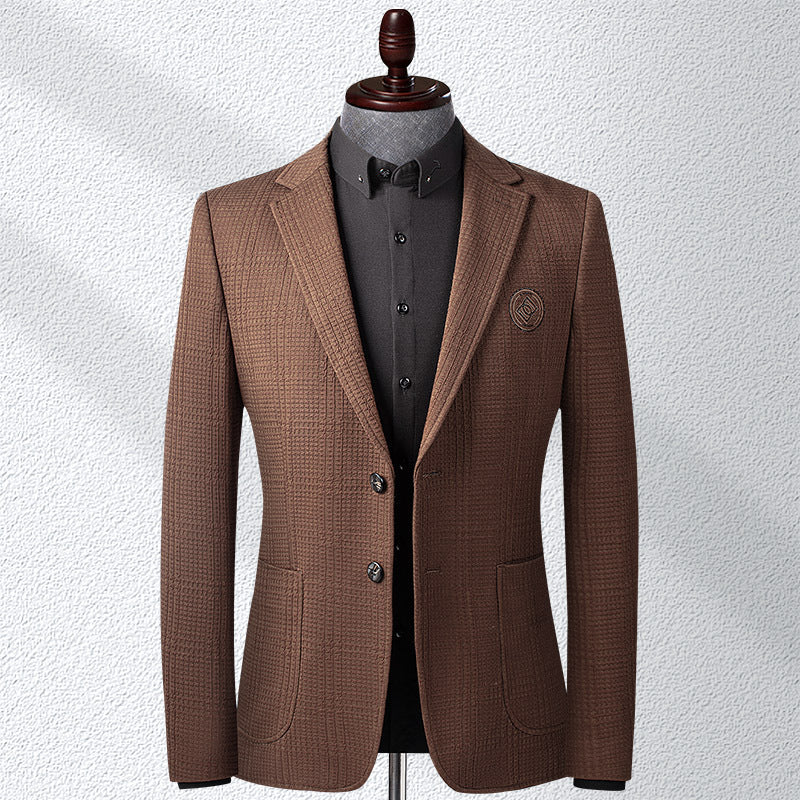 Men's Fashionable Personalized Seersucker Elastic Suit