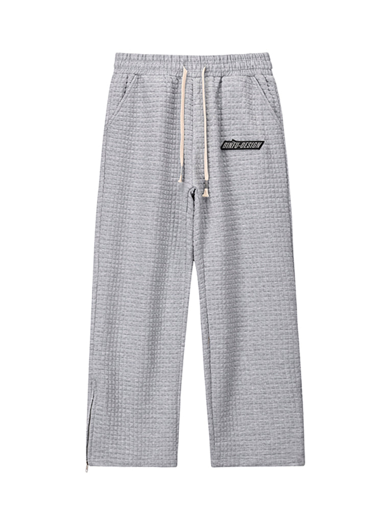 Waffle Check Side Zip Track Pants