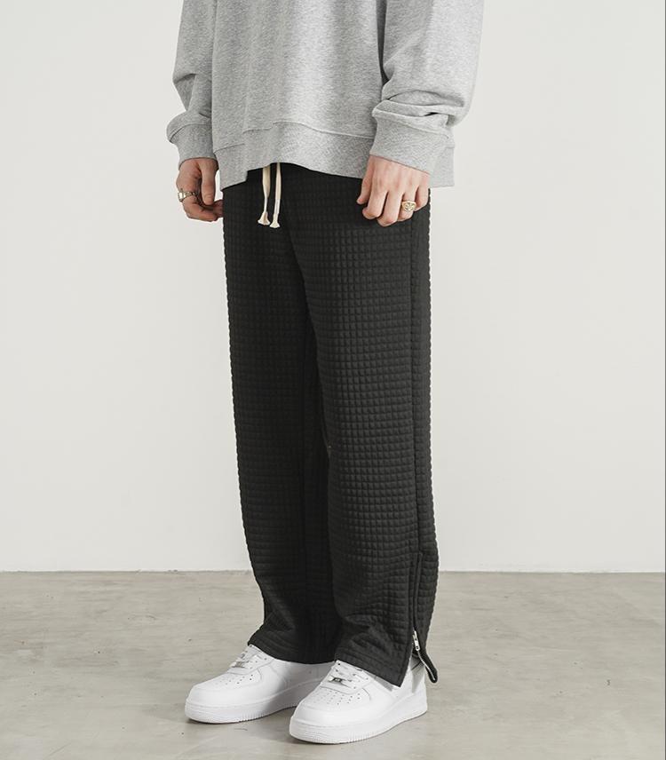 Waffle Check Side Zip Track Pants