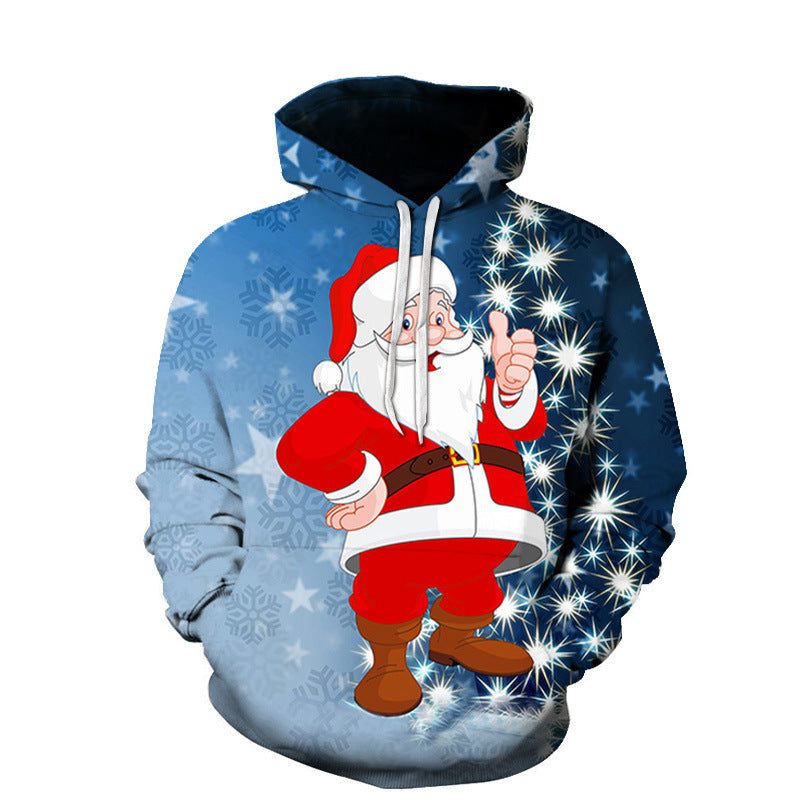 Christmas Digital Printed Hooded Sweater for men and women