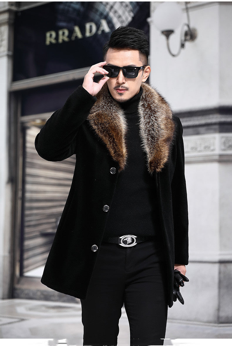 Wool collar woolen jacket